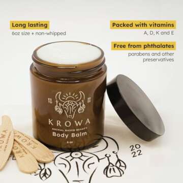Krowa All Purpose Body Balm for Soft Hydrated Skin