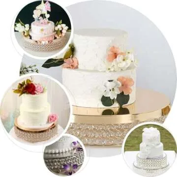 Stylish Efavormart Silver Crystal Beaded Cake Stand 15"