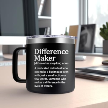 Fufendio Thank You Gifts for Men - Difference Maker Mug 14oz for Employee - Christmas, Birthday Gifts for Men - Appreciation Gifts for Coworker, Teacher, Boss, Friend