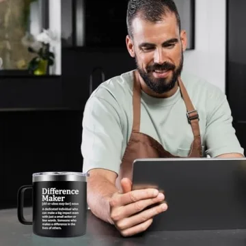 Fufendio Thank You Gifts for Men - Difference Maker Mug 14oz for Employee - Christmas, Birthday Gifts for Men - Appreciation Gifts for Coworker, Teacher, Boss, Friend