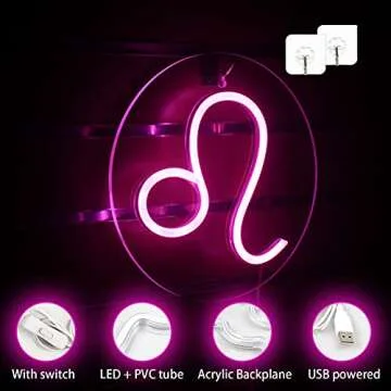 LED Leo Zodiac Neon Sign for Astrology Lovers