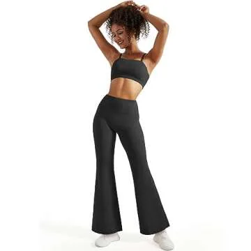 SUUKSESS Flare Leggings High Waisted Tummy Control Yoga Pants