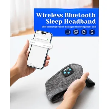 Navly Sleep Headphones, 10Hrs Sports Headband with Soft Cozy Earbuds Comfortable, Headphones Headband with Ultra-Thin HD Stereo Speakers Perfect for Workout,Running,Yoga,Travel