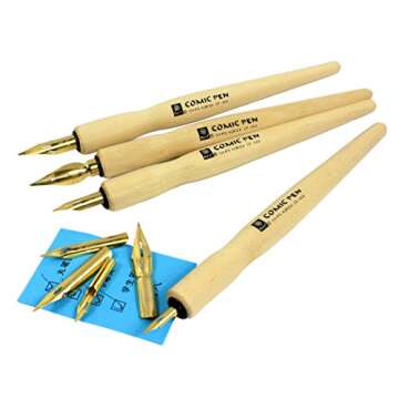 Hillento Comic Dip Pen Set for Artists and Beginners