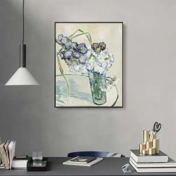 Van Gogh Canvas Wall Art - White Roses & Irises Print