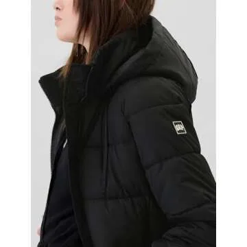 GAP Women's Logo Long Puffer Coat in Black for Winter Style