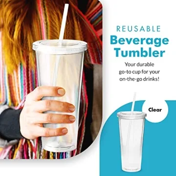 Eco-Friendly Simple Green Insulated Tumblers with Straw