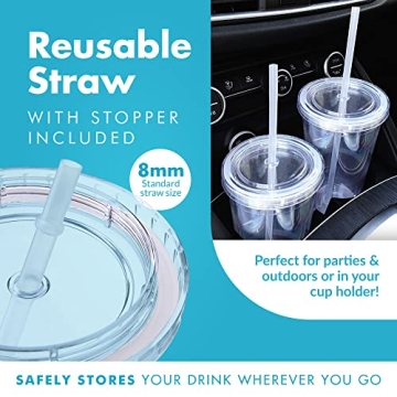 Eco-Friendly Simple Green Insulated Tumblers with Straw