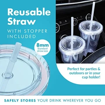 Eco-Friendly Simple Green Insulated Tumblers with Straw