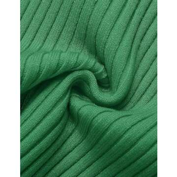 ZESICA Women's 2024 Short Sleeve Square Neck T Shirts Slim Fitted Summer Ribbed Knit Basic Casual Tee Tops,Green,Large