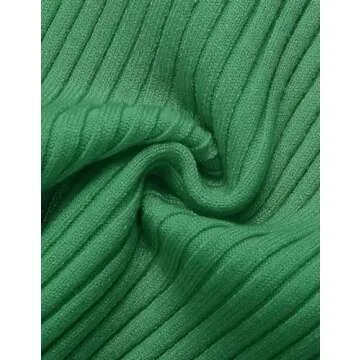 ZESICA Women's 2024 Short Sleeve Square Neck T Shirts Slim Fitted Summer Ribbed Knit Basic Casual Tee Tops,Green,Large