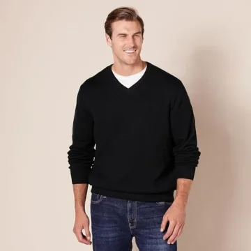 Amazon Essentials Men's Soft Cotton V-Neck Sweater Big & Tall