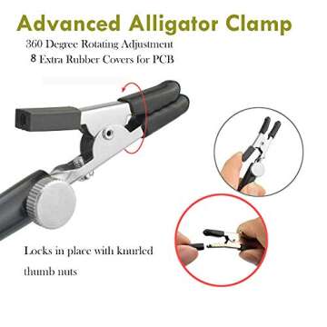 Helping Hands Soldering Third Hand Tools - 4 Arms with Adjustable Vise Table Desk Clamp Base for Ele...