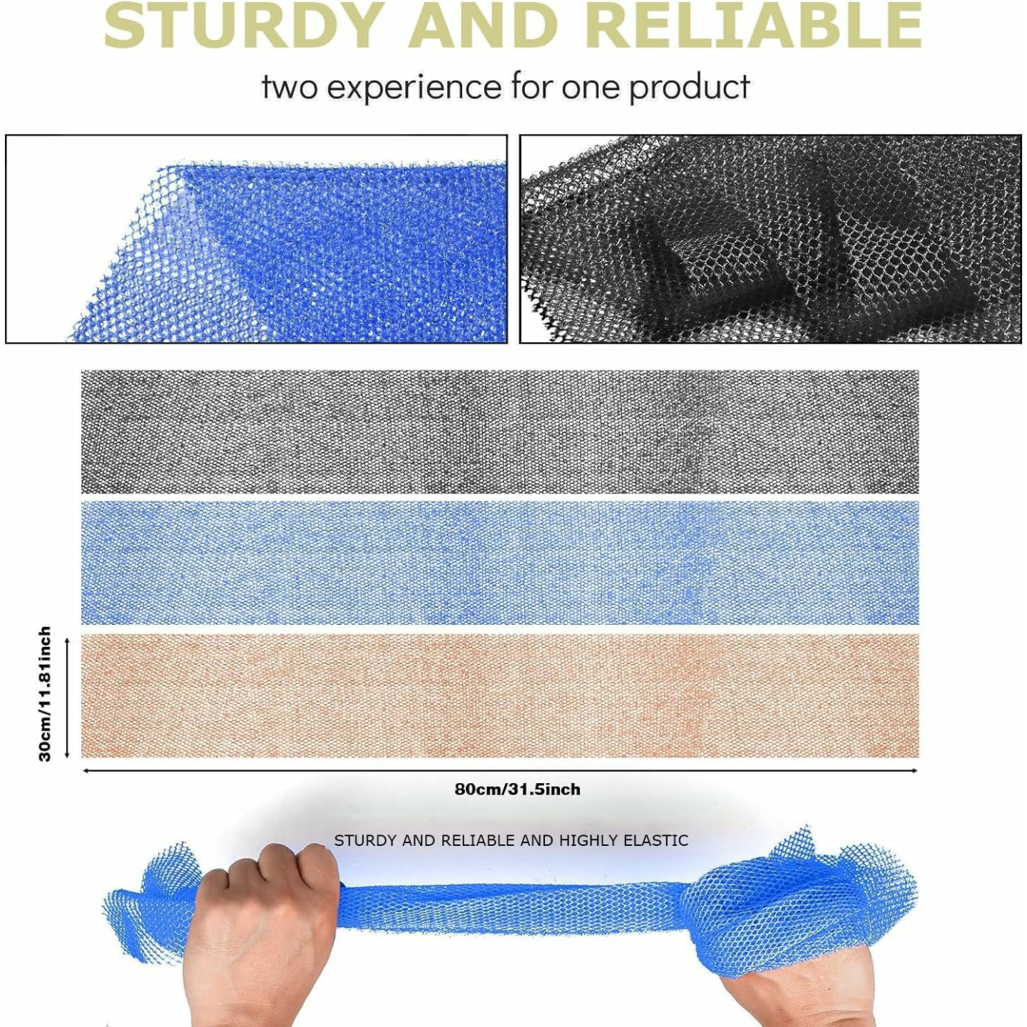 3 Piece African Bath Sponge Exfoliant Set