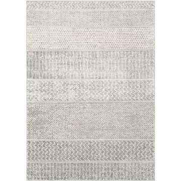 Livabliss Hana Modern Moroccan Area Rug,6'7" x 9'6",Medium Grey