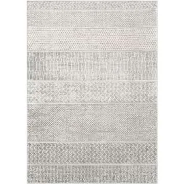 Livabliss Hana Modern Moroccan Area Rug,6'7" x 9'6",Medium Grey