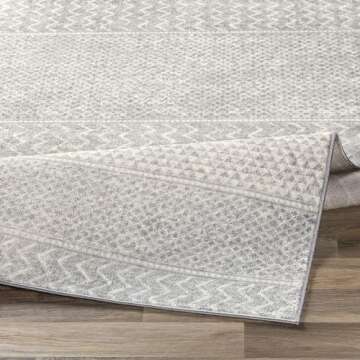 Livabliss Hana Modern Moroccan Area Rug,6'7" x 9'6",Medium Grey
