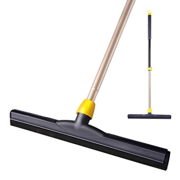 Yocada Floor Squeegee Scrubber Adjustable Telescopic Pole Heavy Duty Household Broom EVA Foam Blade ...