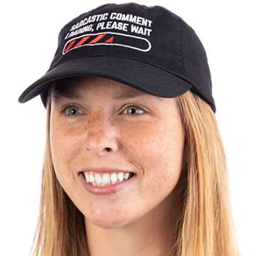 Ann Arbor T-shirt Co. Sarcastic Comment Loading Please Wait Funny Sarcasm Humor for Men Women Baseball Cap Dad Hat Black