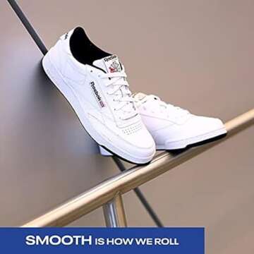 Reebok Men's Club C 85 Sneaker, White/Navy Blue, 5.5