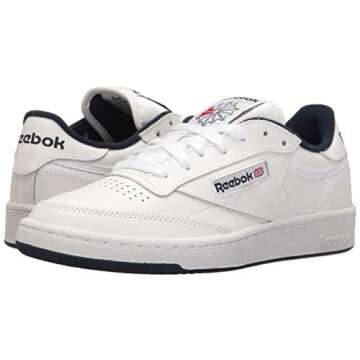 Reebok Men's Club C 85 Sneaker, White/Navy Blue, 5.5