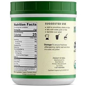 Organic Turmeric Curcumin Powder 8.5 OZ Non-GMO