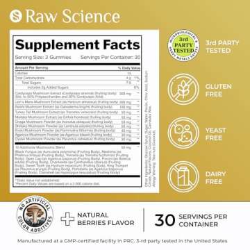 Mushroom Complex Gummies for Brain and Immune Support