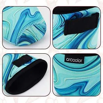 Arcoolor 4 Pack Pint Size Ice Cream Sleeves Cozy Neoprene Cover with Spoon Holder (Marble)