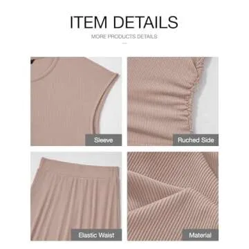 BTFBM Two Piece Skirt Set for Women Casual Summer Style