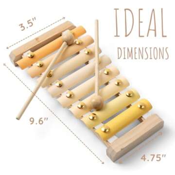 Addy&Oakley Neutral Xylophone-Gender Neutral Baby Toy-Montessori Toys-Toddler Musical Instruments-Boho Toddler Xylophone-Baby Gift-Kids Xylophone-Wooden Baby Toys-Xylophone for Toddlers 1-3