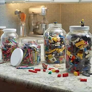 Half Gallon Glass Jar with Airtight Leakproof Metal Lid - Dishwasher Safe, Food Safe - Kombucha Tea, Kefir, Canning, Sun Tea, Fermentation, Food Storage, 2 Jars