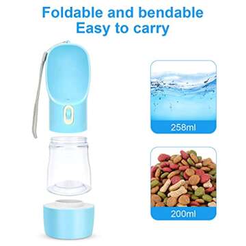 madeking Dog Water Bottle Portable Pet Water Bottle Leak Proof Dog Water Dispenser and Food, Multifu...