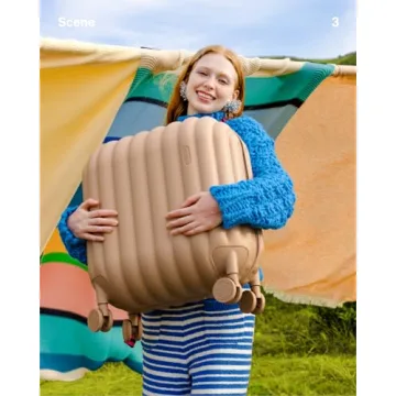 artrips Carry On Luggage with 8 Spinner Wheels,20''Spinner Luggage,PC Lightweight Hardside Luggage with Bread Design,TSA Lock, Brown,Carry On 20-Inch,47L