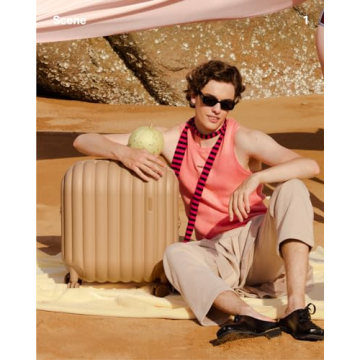 artrips Carry On Luggage with 8 Spinner Wheels,20''Spinner Luggage,PC Lightweight Hardside Luggage with Bread Design,TSA Lock, Brown,Carry On 20-Inch,47L