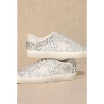 Mi.iM Goldie Rhinestone Star Sneakers for Stylish Comfort