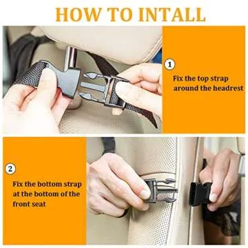 Tianle Backseat Car Organizer - Premium Car Organizer with 10" Table Holder, 9 Pockets, Road Trip Essentials for Travel Accessories (2 Pack)