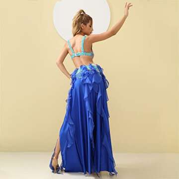 ROYAL SMEELA Belly Dancer Costumes for Women Belly Dancing Skirt Belly Dance Bra and Belt Carnival Outfit Bellydance Costume