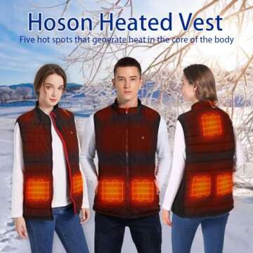 Hoson Heated Vest, 9 Heating Zones Electric Lightweight Heated Vest For Men Women,Skating for Heated...