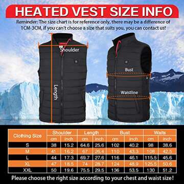 Hoson Heated Vest, 9 Heating Zones Electric Lightweight Heated Vest For Men Women,Skating for Heated Jacket/Sweater