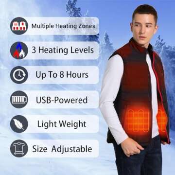 Hoson Heated Vest, 9 Heating Zones Electric Lightweight Heated Vest For Men Women,Skating for Heated Jacket/Sweater