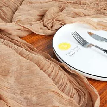 Gauze Table Runner Rustic Boho Style for Weddings