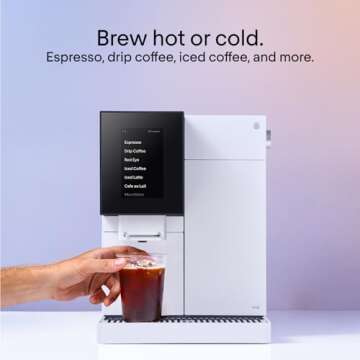 Terra Kaffe Super Automatic Espresso Machine - App-Enabled Coffee Machine - Auto Wake & Sleep - All Milk Types - Roaster-Approved Espresso Settings - Cappuccino Machines for Home - Black TK-02