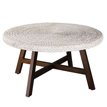 RANDEFURN Round Coffee Table - Handcrafted Seagrass Design