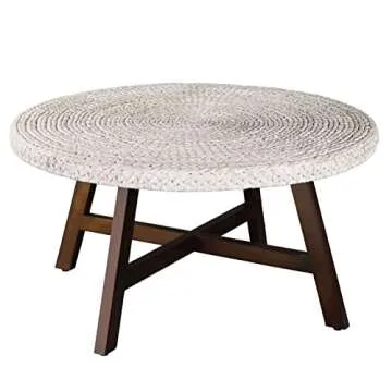 RANDEFURN Round Coffee Table - Handcrafted Seagrass Design