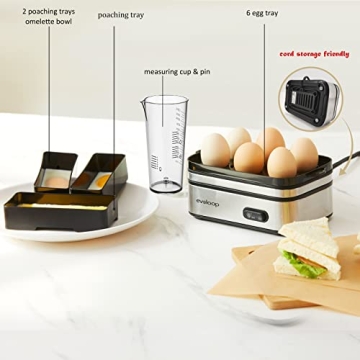 Evoloop Rapid Egg Cooker Multi-Functional BPA Free