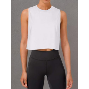 LASLULU Flowy Crop Tank Tops for Women Fitness Wear