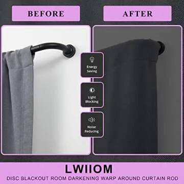 Matte Black Disc Curtain Rods, 84-144 Inches Window Curtain Rod,Adjustable Room Darkening Curtain Rod with Aluminum Finials and Brackets,Wrap Around Design