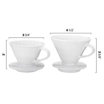 Kajava Mama Pour Over Coffee Dripper - Ceramic Slow Brewing Accessories for Home, Cafe, Restaurants - Easy Manual Brew Maker Gift - Strong Flavor Brewer - V01 Paper Cone Filters - Pink, 1 Cup