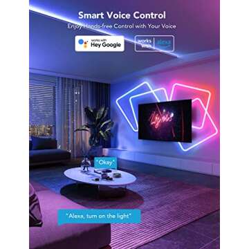 Govee 32.8ft Neon Rope Light, RGBIC Rope Lights with Music Sync, DIY Design, Works with Alexa, Google Assistant, Strip Lights for Bedroom, Living Room, Gaming Decor (Not Support 5G WiFi)