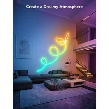 Govee 32.8ft Neon Rope Light, RGBIC Rope Lights with Music Sync, DIY Design, Works with Alexa, Google Assistant, Strip Lights for Bedroom, Living Room, Gaming Decor (Not Support 5G WiFi)